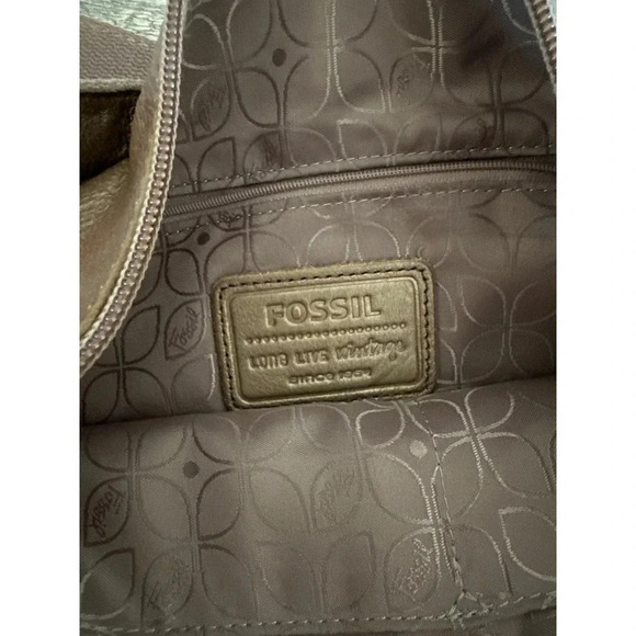 Fossil Women's Matt Bronze Leather Crossbody Bag - Picture 6 of 7